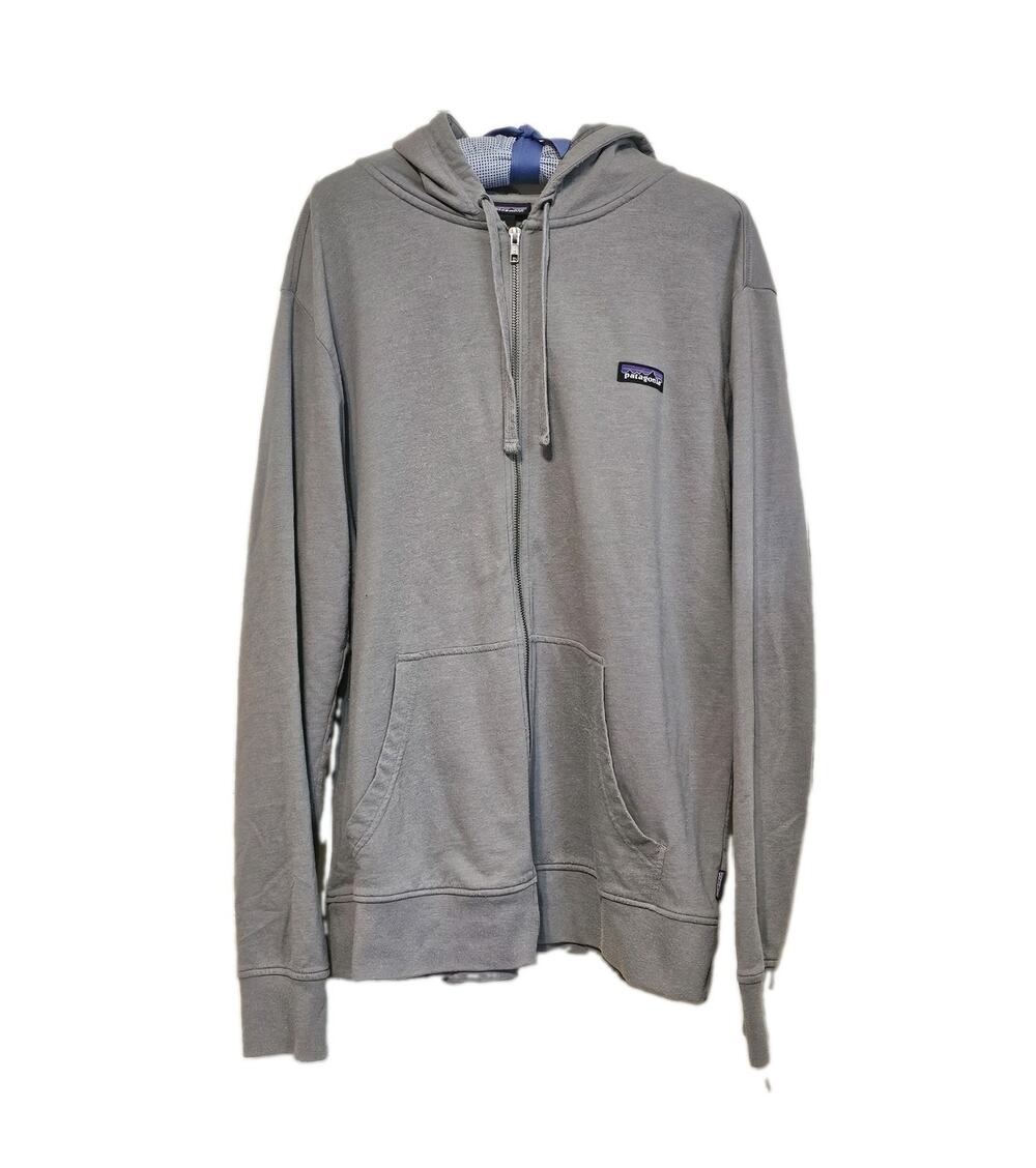 Patagonia Men Large Gray P-6 Label Lightweight Full-Zip Hoodie Sweatshirt L